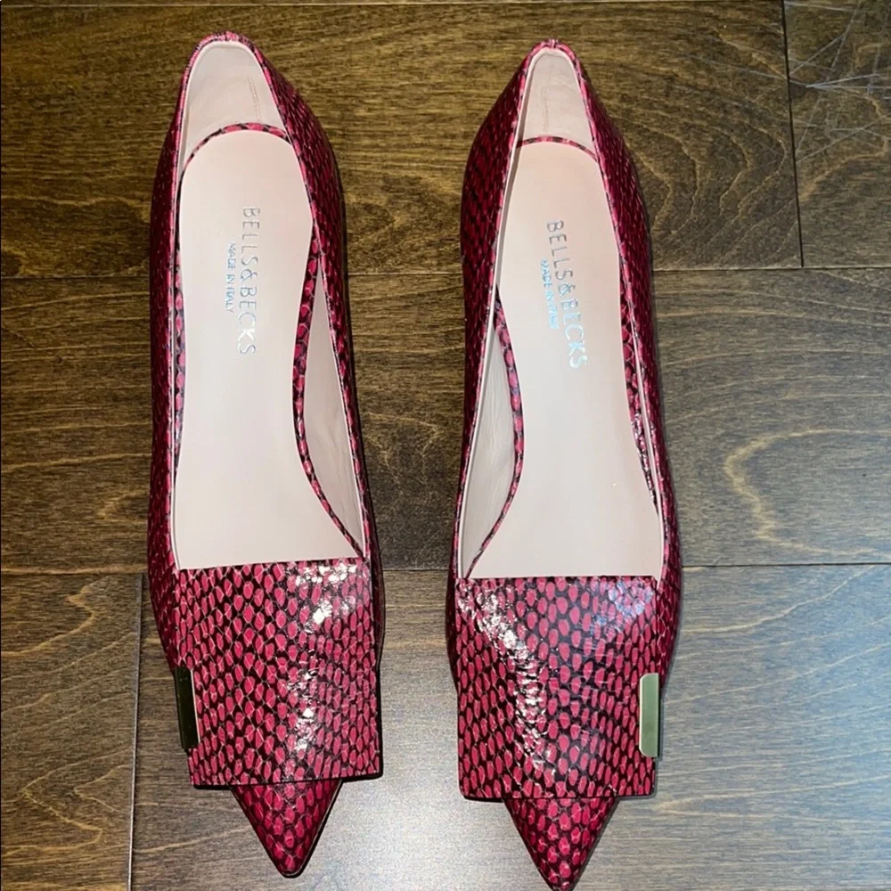 BELLS & BECKS SIZE 42 Stylish Women's Pink Patterned Flats - Picture 2 of 12